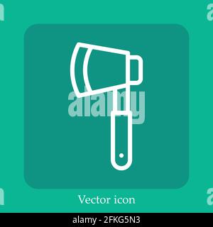 axe vector icon linear icon.Line with Editable stroke Stock Vector