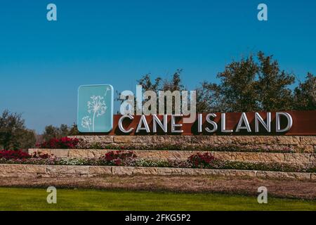 Cane Island Residential Community - editorial Katy, Texas, USA -February 15, 2021: Cane Island Residential Home Community with Community Park and Amen Stock Photo