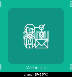 recruiter vector icon linear icon.Line with Editable stroke Stock Vector