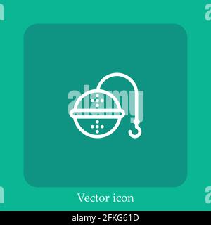 tea strainer vector icon linear icon.Line with Editable stroke Stock Vector