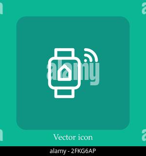 smarthome vector icon linear icon.Line with Editable stroke Stock Vector