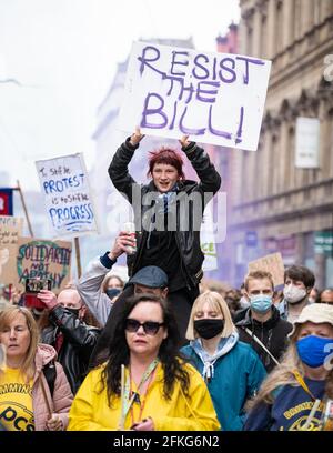 Manchester, UK. 1st May, 2021. Kill The Bill Protest in the city centre. Credit: Kenny Brown/Alamy Live News Stock Photo