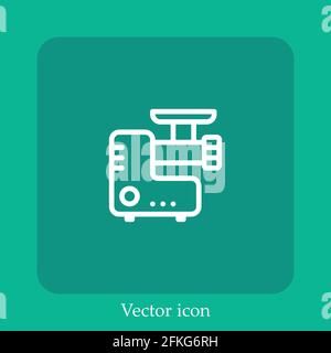 meat grinder vector icon linear icon.Line with Editable stroke Stock Vector