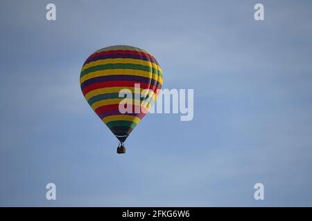 Hot Air Ballooning in a California Wine Country Sky Stock Photo