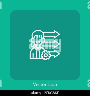 outsourcing vector icon linear icon.Line with Editable stroke Stock Vector