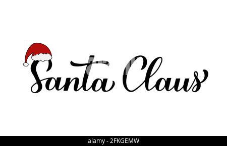 Christmas signature to the card Santa Claus. Isolated vector