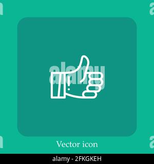 right to objection vector icon linear icon.Line with Editable stroke Stock Vector