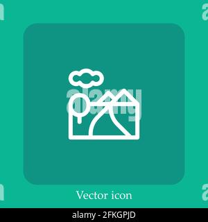 river vector icon linear icon.Line with Editable stroke Stock Vector