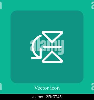 flip vector icon linear icon.Line with Editable stroke Stock Vector