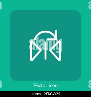 flip vector icon linear icon.Line with Editable stroke Stock Vector
