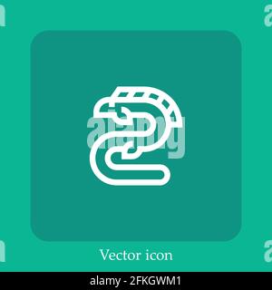 eel vector icon linear icon.Line with Editable stroke Stock Vector
