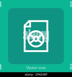 iso file vector icon linear icon.Line with Editable stroke Stock Vector