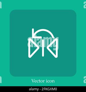 flip vector icon linear icon.Line with Editable stroke Stock Vector