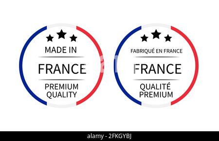 Made in Burkina Faso labels in English and in French languages. Quality  mark vector icon. Perfect for logo design, tags, badges, emblem, stickers,  pro Stock Vector Image & Art - Alamy