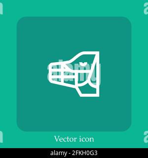 muzzle vector icon linear icon.Line with Editable stroke Stock Vector