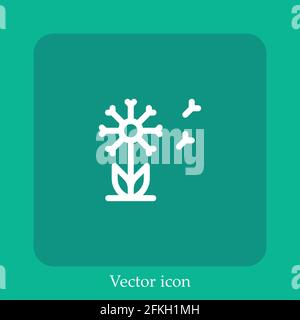 dandelion vector icon linear icon.Line with Editable stroke Stock Vector