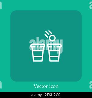 beer pong vector icon linear icon.Line with Editable stroke Stock Vector