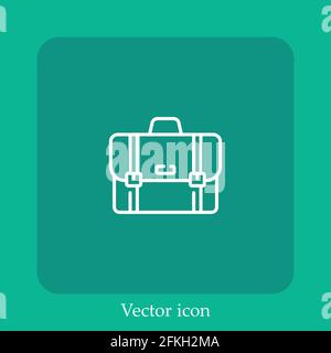 briefcase vector icon linear icon.Line with Editable stroke Stock Vector