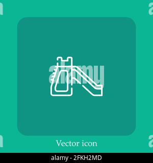 slide vector icon linear icon.Line with Editable stroke Stock Vector
