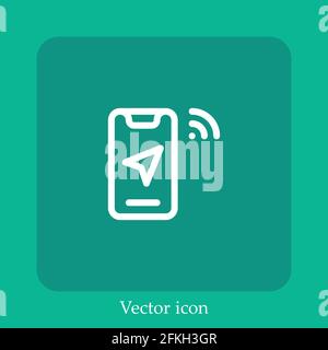 geolocation vector icon linear icon.Line with Editable stroke Stock Vector