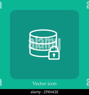 database vector icon linear icon.Line with Editable stroke Stock Vector