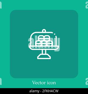 macaroons vector icon linear icon.Line with Editable stroke Stock Vector