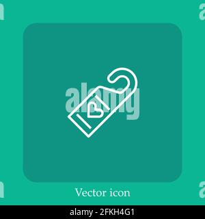 door hanger vector icon linear icon.Line with Editable stroke Stock Vector