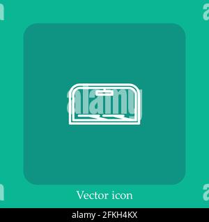 windshield vector icon linear icon.Line with Editable stroke Stock Vector