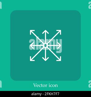 dimension vector icon linear icon.Line with Editable stroke Stock Vector