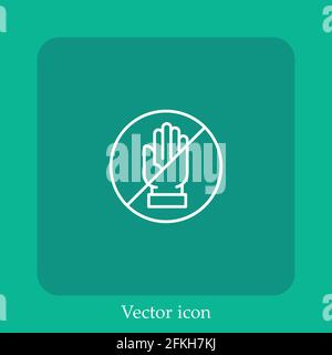 dont touch vector icon linear icon.Line with Editable stroke Stock Vector