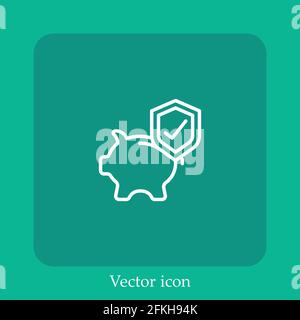 savings vector icon linear icon.Line with Editable stroke Stock Vector