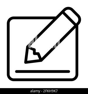 write pen form field single isolated icon with outline style vector ...