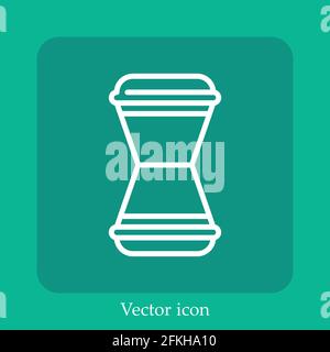 drums vector icon linear icon.Line with Editable stroke Stock Vector