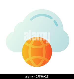 cloud connection internet technology single isolated icon with outline ...