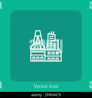 metropolitan vector icon linear icon.Line with Editable stroke Stock Vector