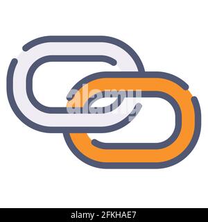 link connect chain bound single isolated icon with flat style vector ...