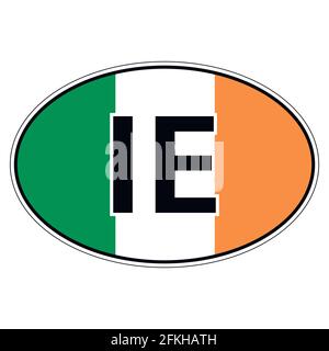 Sticker on car, flag Ireland Stock Vector