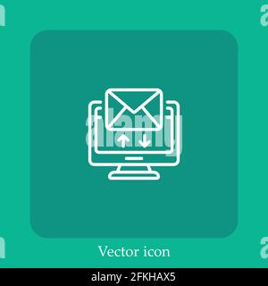 email vector icon linear icon.Line with Editable stroke Stock Vector