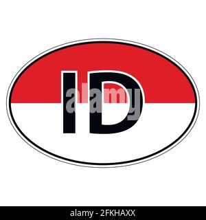Sticker on car, flag of Republik Indonesia Stock Vector