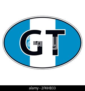 Sticker on car, flag Republic Guatemala Stock Vector