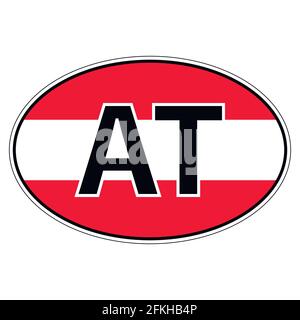 Sticker on car, flag Austria Stock Vector