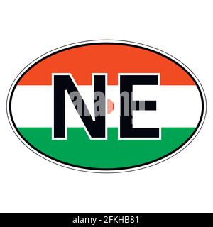 Sticker on car, flag Niger Stock Vector