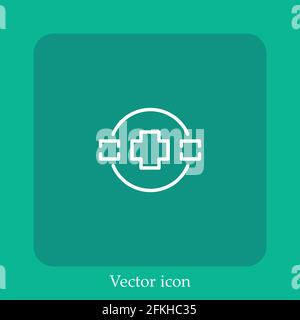camera focus vector icon linear icon.Line with Editable stroke Stock Vector