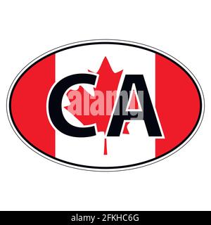 Sticker on car, flag Canada Stock Vector