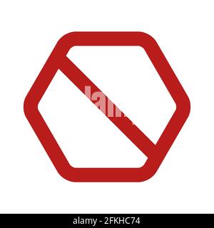 Empty hexagonal no sign. Prohibition symbol. Forbidden hexagonal sign. illustration isolated on white. Stock Photo