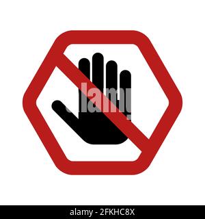 No entry. Prohibition sign. Forbidden hexagonal sign. illustration isolated on white. Stock Photo