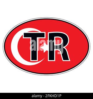 Sticker on car, flag Republic of Turkey Stock Vector