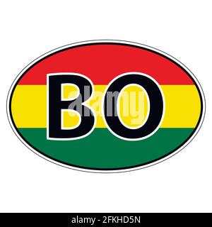 Sticker on car, flag Bolivia Stock Vector