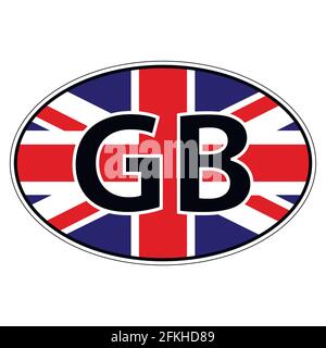 Sticker on car, flag United Kingdom of Great Britain and Northern Ireland Stock Vector