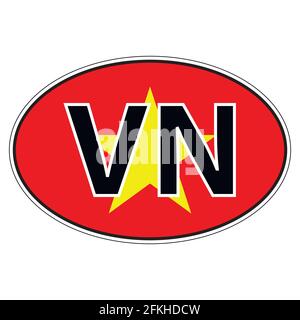 Sticker on car, flag Republic of Vietnam Stock Vector